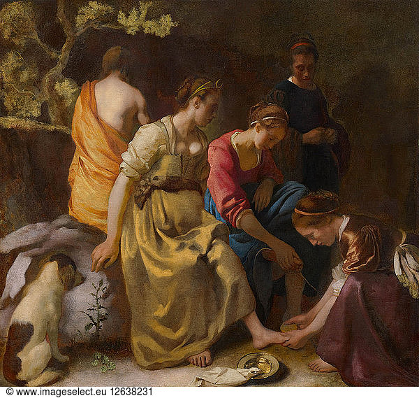 Diana und ihre Gefährtinnen  um 1654. Künstler: Vermeer  Jan (Johannes) (1632-1675)