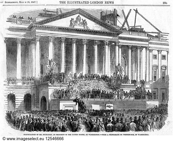 Die Amtseinführung von James Buchanan als Präsident  Washington  1857. Künstler: Unbekannt