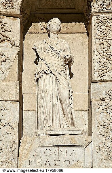 Die Bibliothek des Celsus ist ein antikes Gebäude in Ephesus  Izmir  Türkei  Asien