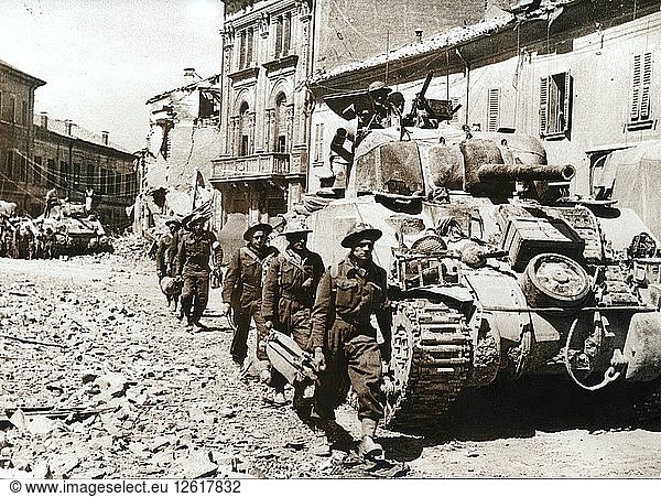 Die britische 8. Armee in Italien  Zweiter Weltkrieg  1945. Künstler: Unbekannt