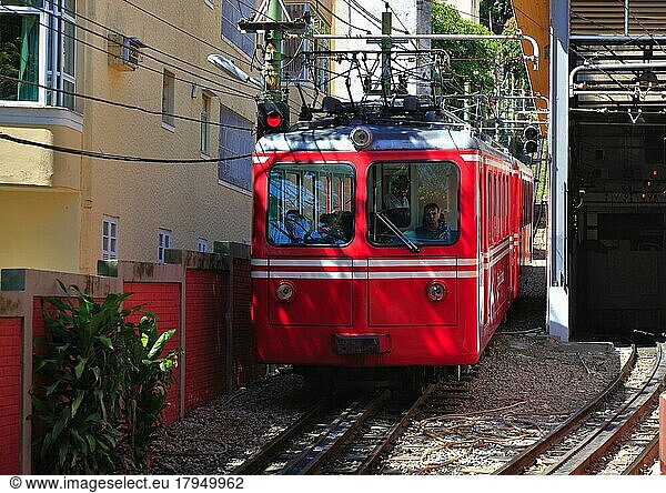 Die Corcovado-Bergbahn auf den Corcovado  einem der Wahrzeichen von Rio de Janeiro  Brasilien  Südamerika