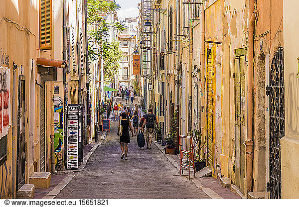 Die engen Gassen der Altstadt  Le Panier  Marseille  Bouches du Rhone  Provence  Frankreich  Mittelmeer