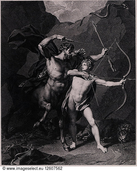 Die Erziehung des Achilles  1794. Künstler: Bervic  Charles Clément (1756-1822)