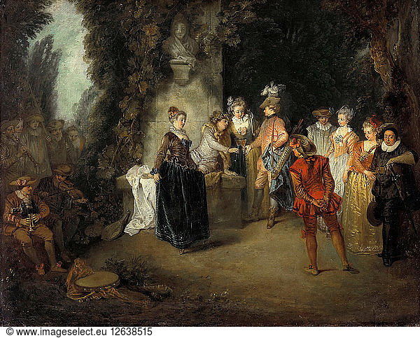 Die französische Komödie  nach 1716. Künstler: Watteau  Jean Antoine (1684-1721)
