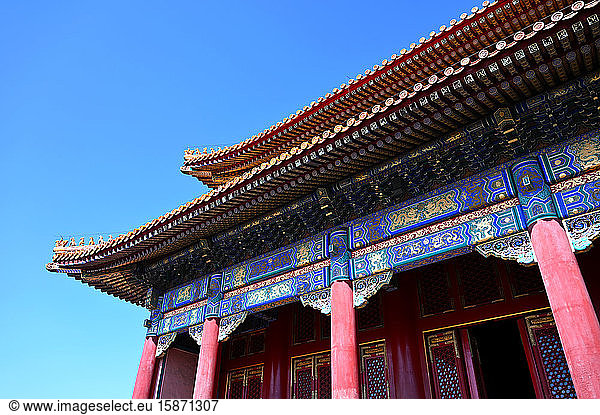 Die Halle der Höchsten Harmonie im Inneren des Palastkomplexes der Verbotenen Stadt  UNESCO-Weltkulturerbe  Peking  China  Asien