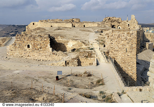 Die Kreuzritterburg Kerak (Kerak Castle) an der Königsstraße Jordanien Naher Osten Asien