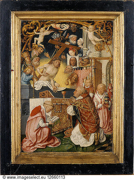 Die Messe des Heiligen Gregor des Großen  um 1500.