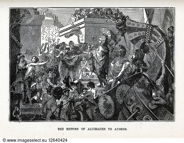 Die Rückkehr des Alkibiades nach Athen  1882. Künstler: Vogel  Hermann (1854-1921)