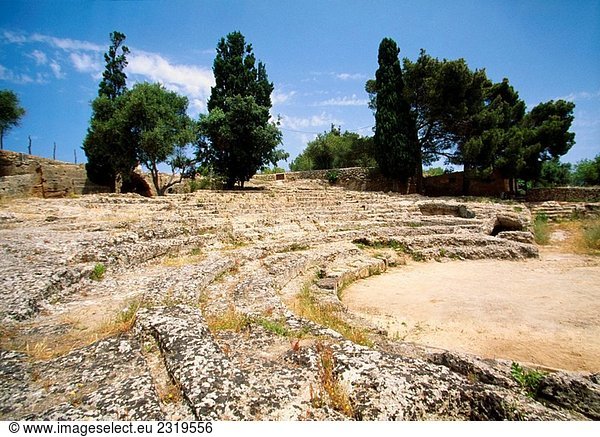 Die Ruinen des Römischen Theaters. Alcudia. Mallorca. Balearen. Spanien.
