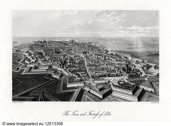Die Stadt und die Festung von Lille  Frankreich  1875. Künstler: J. Lacy
