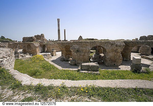 Die Thermen des Antoninus Pius in Karthago, Tunesien. Künstler: Samuel Magal