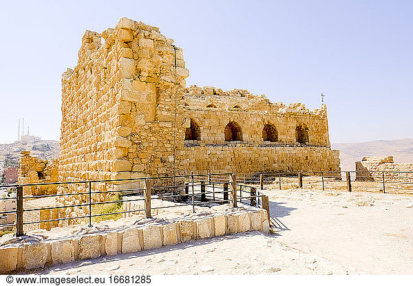 Die verfallene Zitadelle der Burg Kerak  Jordanien