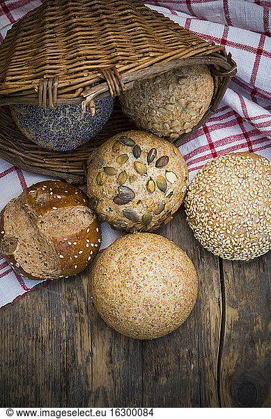 Different whole meal bread rolls  Bread basket