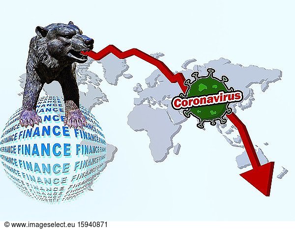 Digital Composing  falling stock prices due to coronavirus  Convid-19  downturn  world economy  financial market  stocks  economy  globalization  Germany  Europe