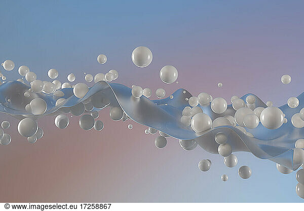 Digitally generated image abstract white bubbles