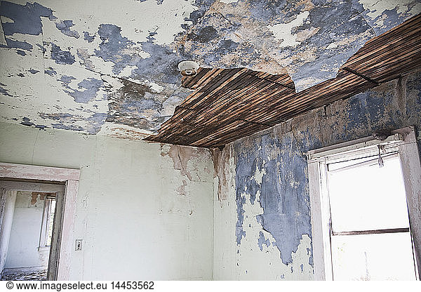 Dilapidated walls and ceilings