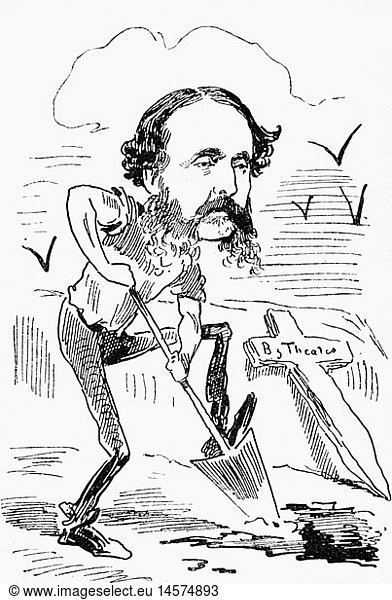 Dingelstedt  Franz Freiherr von  30.6.1814 - 15.5.1881  German author / writer  theatre manager  full length  caricature
