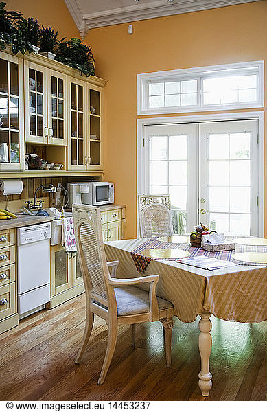 Dining table in kitchen