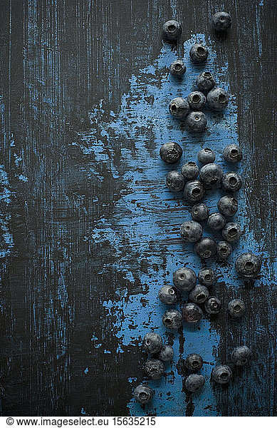 Directly above shot of blueberries on table