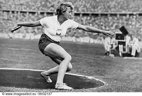 Diskuswurf  Hedwiga Wajso (Polen) war nur wenige Minuten lang Inhaberin eines neuen olympischen Rekords