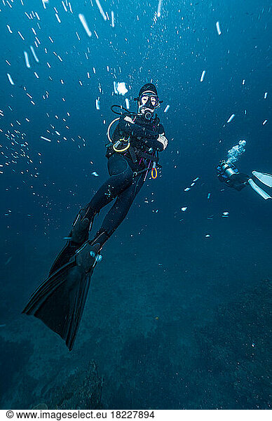 diver exploring the South Andaman Sea in Thailand