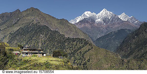 Dobang with Dhaulagiri I  Dhaulagiri Circuit Trek  Himalaya  Nepal