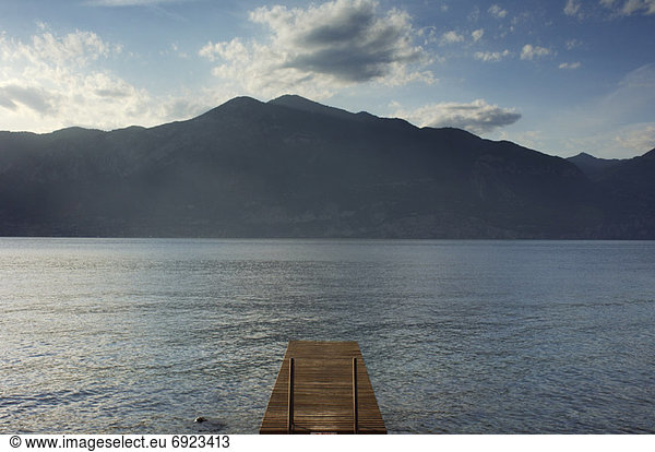 Dock on Lake  Lago di Garda  Italy
