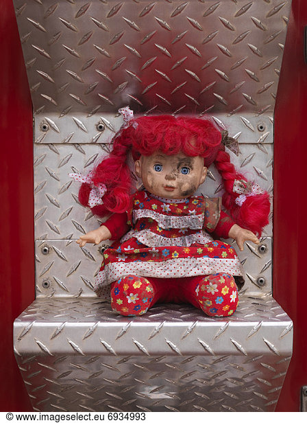 Doll on Fire Truck
