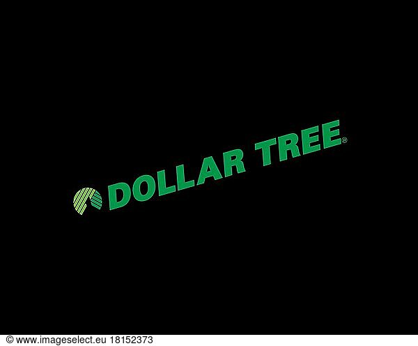 Dollar Tree  gedrehtes Logo  Schwarzer Hintergrund