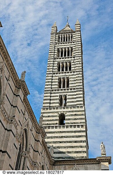 Dom  Kathedrale  Glockenturm. campanile  Marmor  Renaissance  Siena  Toskana  Italien  Europa