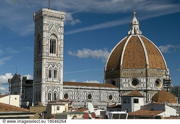 Dom Santa Maria del Fiore  Florenz  Toskana  Italien  Campanile  Glockenturm  Europa