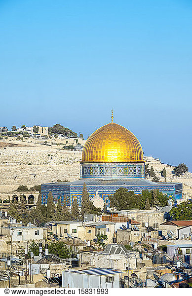 Dome of the Rock and buildings in the old city  Jerusalem
