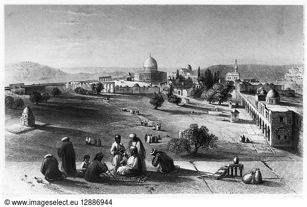DOME OF THE ROCK  c1843. The Dome of the Rock on the Temple Mount in the Old City of Jerusalem. Line engraving from W.H. Bartlett's 'Walks About the City and Environs of Jerusalem ' c1843.