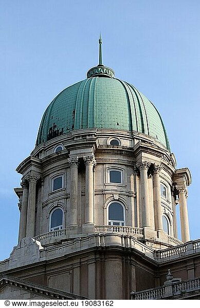 Dome of the Royal Palace in Budapest  Hungary  Neo-Classical style  Europe