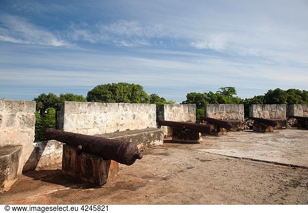 Dominican Republic,  Santo Domingo,  Zona Colonial,  Fortaleza Ozama,  oldest colonial military building in the New World,  b 1502,  old cannon