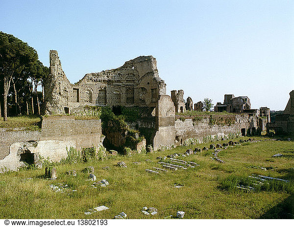 Domitian-Stadion auf dem Palatin-Hügel  das größtenteils unter den flavischen Kaisern errichtet wurde. Italien. Römisch. Rom.