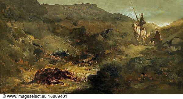 Don Quixote and the Dead Mule  Honore Daumier  1864  Metropolitan Museum of Art  Manhattan  New York City  USA  North America.