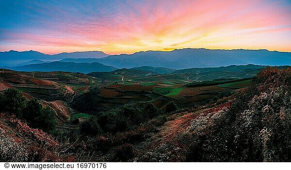 Dongchuan in Yunnan rote Landschaft