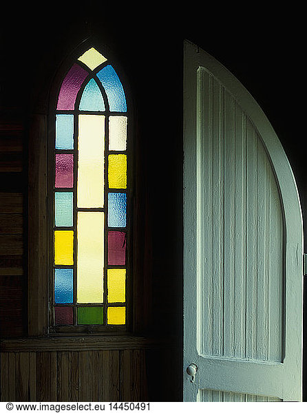 Door and Stained Glass Window