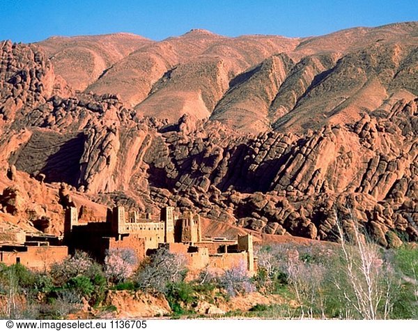 Dorf befestigen Schlucht Marokko