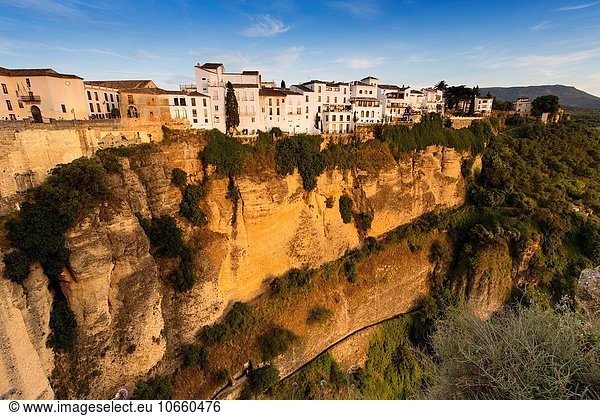 Dorf Felsen Andalusien Malaga Ronda Spanien