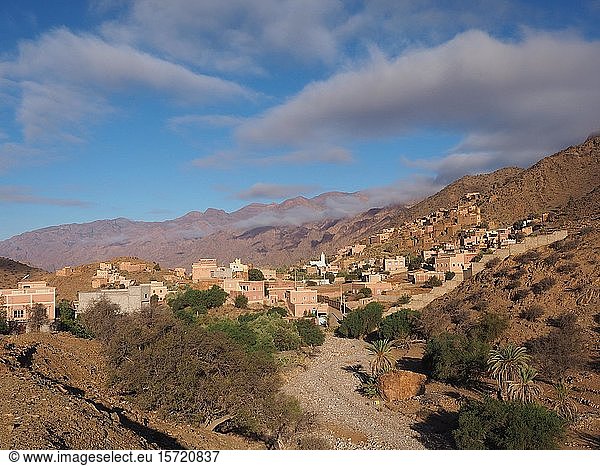 Dorf im Ammeln-Tal  Jebel El Kest  Antiatlas  Marokko  Afrika