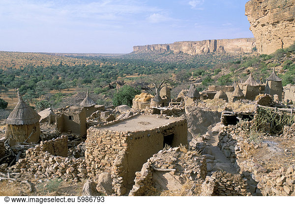 Dorf von Tereli,  in der Nähe von Sanga,  Bandiagara-Schichtstufe,  Dogon-Bereich,  UNESCO World Heritage Site,  Mali,  Afrika