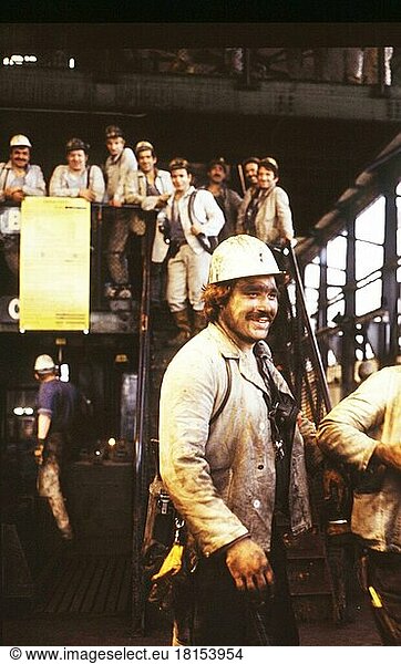 Dortmund. Miners changing shifts. 80s