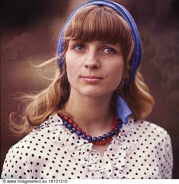 Dortmund. Young woman  portrait. 80s