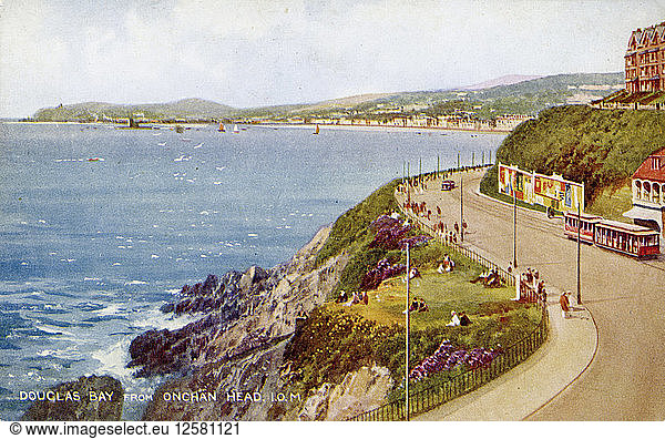 Douglas Bay from Onchan Head  Isle of Man  c1930s-c1940s(?).Artist: Valentine & Sons Ltd