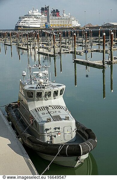 Dover  Kent  England  HMC Eagle a Border Force coastal patrol vessel alongside the new pier in Port of Dover.