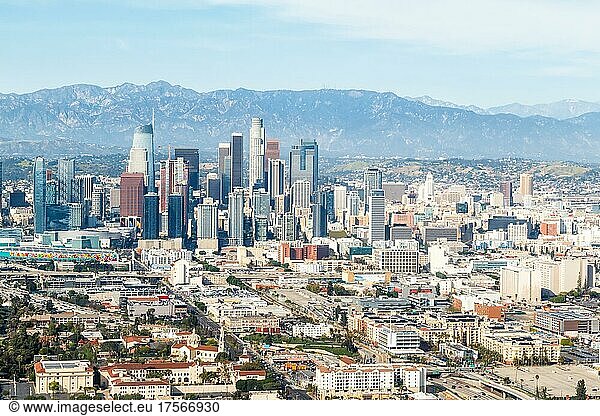 Downtown Skyline Stadt Gebäude Luftbild in Los Angeles amerikanisch ...