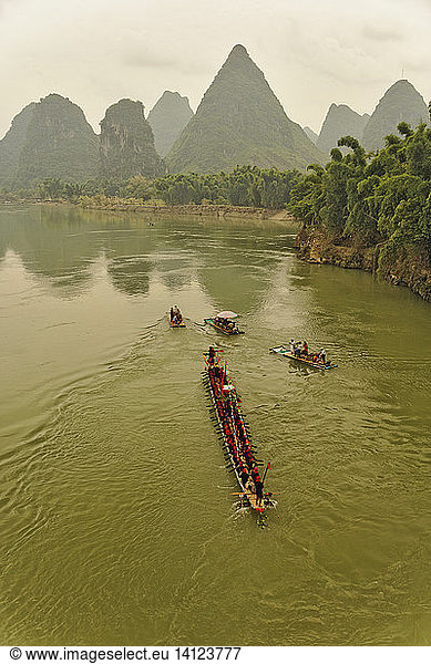 Dragon Boat on the Li River  China