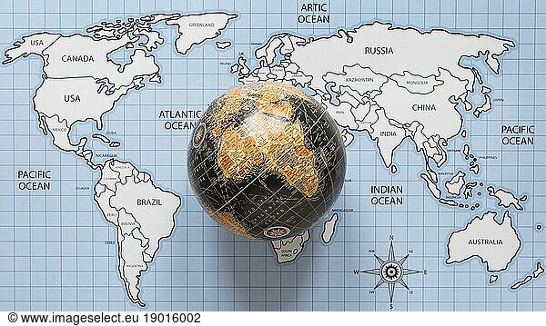 Draufsicht Globus Weltkarte. Auflösung und hohe Qualität schönes Foto